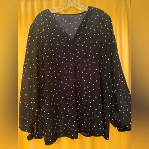 Elegant Black and White heart shaped Women's Top